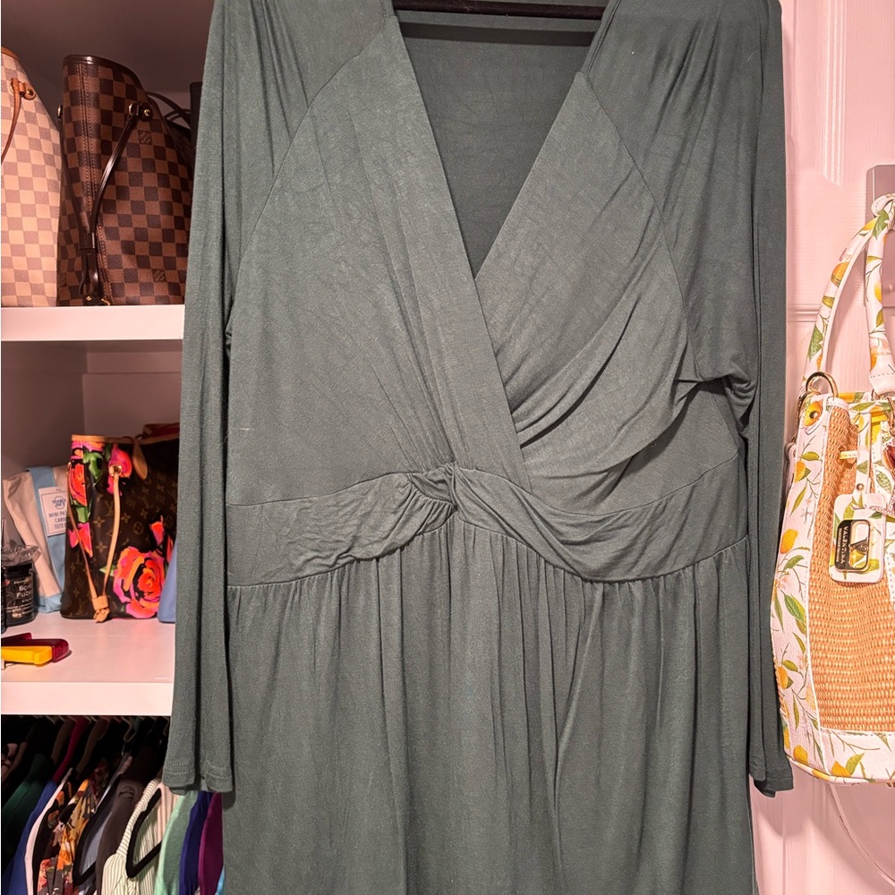 Chic Soul Forest Green Wrap Blouse